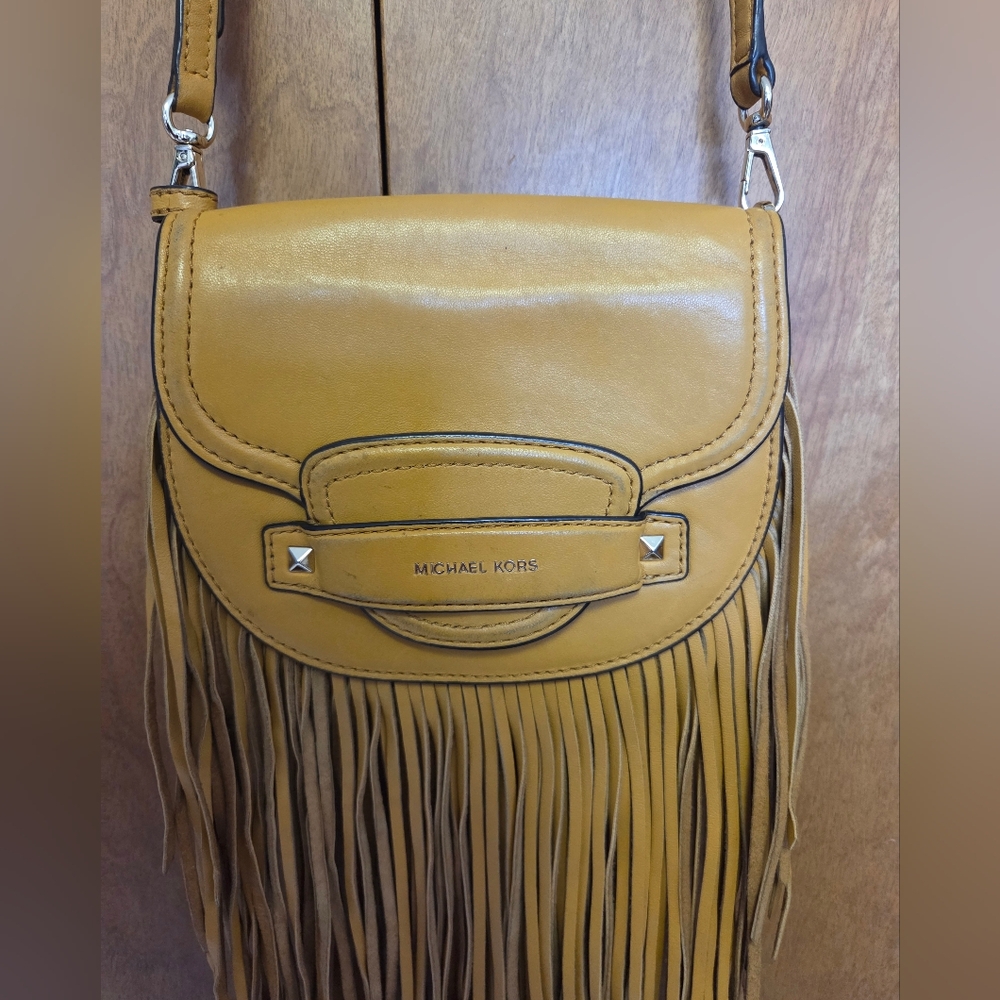 Mini Michael Kors Leather Fringe Crossbody